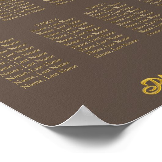 Gouden Eucalyptus 8 Tafels Stoelen Plattegrond Pos Poster (Hoek)