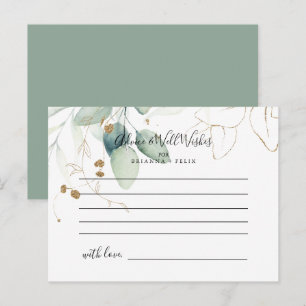 Gouden Eucalyptus Kalligrafie Bruiloft Advies Kaar Briefkaart