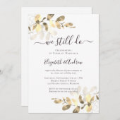 Gouden Eucalyptus Kalligrafie Gouden Huwelijk Kaart (Voorkant / Achterkant)