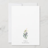 Gouden Eucalyptus Lavendel Kalligrafie Bruiloft Kaart (Achterkant)