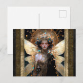 Gouden Fairy Meisje Fantasy Kunst Briefkaart (Voorkant / Achterkant)