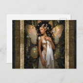 Gouden Fairy Meisje Fantasy Kunst Briefkaart (Voorkant / Achterkant)