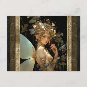 Gouden Fairy Meisje Fantasy Kunst Briefkaart
