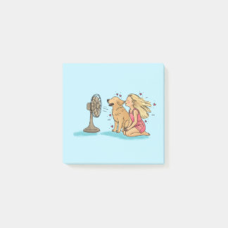 Gouden Fan Meisje Post-it® Notes