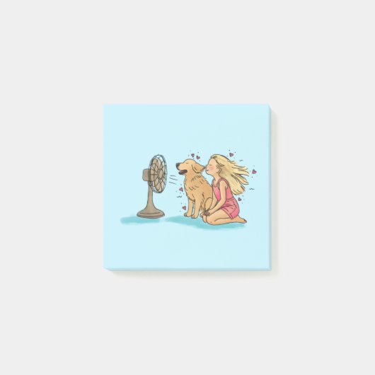 Gouden Fan Meisje Post-it® Notes (Voorkant)