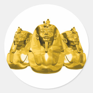 Gouden farao's ronde sticker