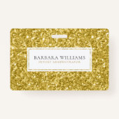 Gouden Faux Flitter Wit Accent Badge (Voorkant)