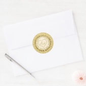  gouden faux Folie hart Ronde Sticker (Envelop)