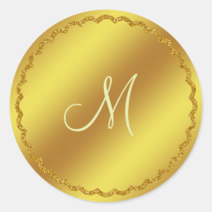 Gouden Faux Folie Monogram Sticker