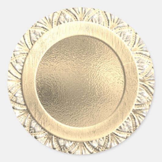 Gouden Faux Folie  Ronde Sticker (Voorkant)