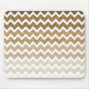 Gouden Faux Glitter Chevron Ombre Muismat