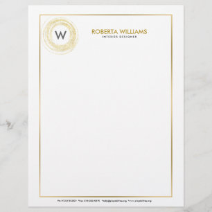 Gouden Faux Glitter Cirkel Logo Briefhoofd