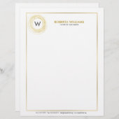 Gouden Faux Glitter Cirkel Logo Briefhoofd (Voorkant / Achterkant)