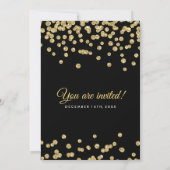 Gouden Faux Glitter Confetti Elegant Bruiloft Zwar Kaart (Achterkant)