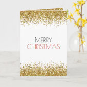 Gouden Faux Glitter Confetti Kaart (Gele Bloem)