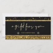 Gouden Faux Glitter Lights Cadeaubon (Voorkant)