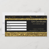 Gouden Faux Glitter Lights Cadeaubon (Achterkant)