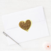 Gouden Faux Glitter Modern Hartvormig Sticker (Envelop)