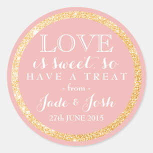 Gouden Faux Glitter op ELKE KLEUR Wedding Favor La Ronde Sticker