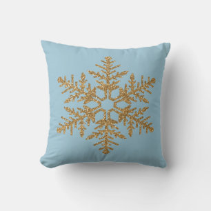 Gouden Faux Glitter Sneeuwvlok Kussen