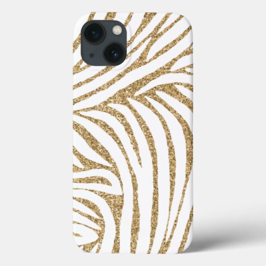 Gouden Faux Glitter Zebra Print Case-Mate iPhone Case (Achterkant)