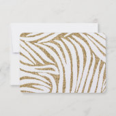 Gouden Faux Glitter Zebra Print RSVP (Achterkant)