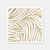 Gouden Faux Glitter Zebra Print Servetten (Voorkant)