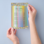 Gouden faux iriserende glitter folie prijslijst flyer (Hand)