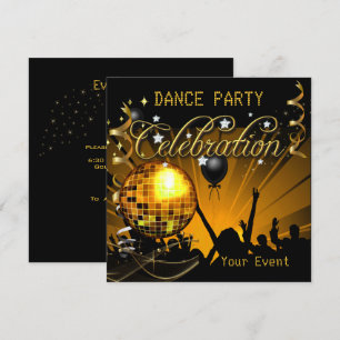 Gouden Feest Dansfeest Disco Bal Evenement Kaart
