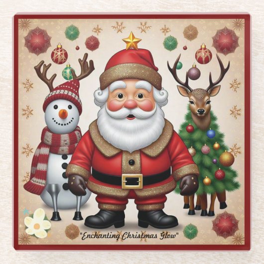 "Gouden Feestdag" Glazen Onderzetter (Voorkant)