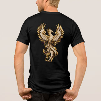 Gouden Feniks Ivoor Goud Sierrugprint Tri-Blend Shirt