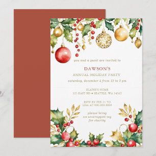 Gouden Festive Bedrijfs Kerstfeest  Kaart