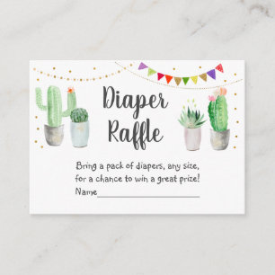 Gouden Fiesta Cactus Baby shower Luier Raffle Informatiekaartje