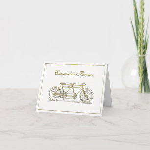 Gouden fiets frame gebouwd voor twee H Bedankkaart