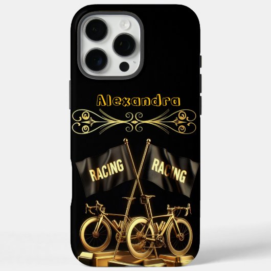 Gouden fietsvlaggen in een gedurfd display Case-Mate iPhone case (Achterkant)