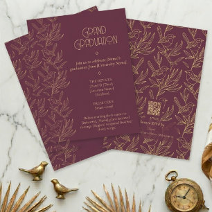 Gouden Filigraan Art Deco Feeëngrasmus Afstudere Kaart