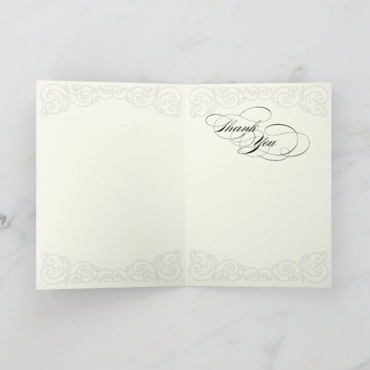 Gouden filigraan, grijs - Bruiloft Dank u Notities (Binnen)