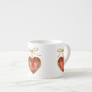 Gouden filigraan hart espresso kop
