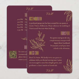 Gouden Filigree Art Deco   Fairy Wren Gastinfo Informatiekaartje