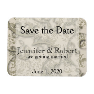 Gouden Filigree Stijl Bruiloft Save the Date Magneet