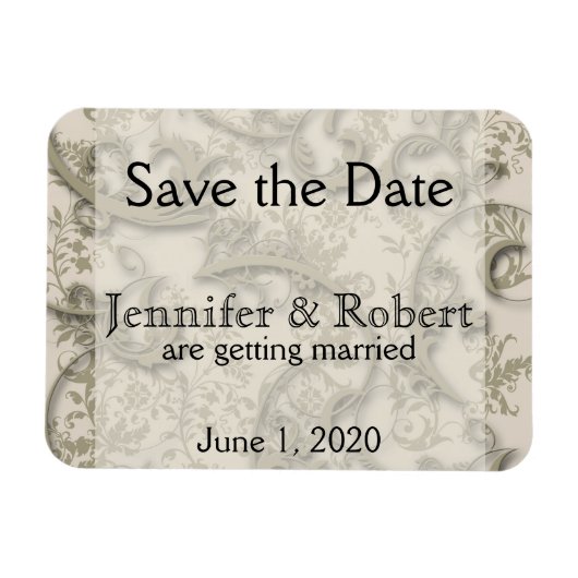 Gouden Filigree Stijl Bruiloft Save the Date Magneet (Horizontaal)