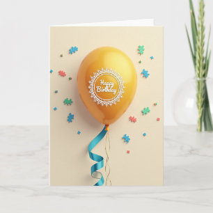 Gouden Filigrein Ballonkaart Kaart