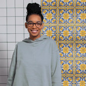 Gouden Fleur-de-Lis Azulejo Print Tegeltje