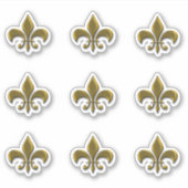 Gouden Fleur de Lis Elegante Franse Sticker (Voorkant)
