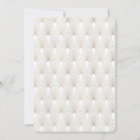 Gouden Fleur-de-lis Great Gatsby 20s Bruidsdiner Kaart (Achterkant)