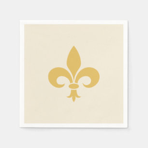 Gouden Fleur-de-Lis op Champagne Beige Servet