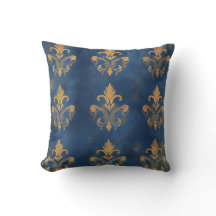 Gouden Fleur-de-Lis op Royal Blue