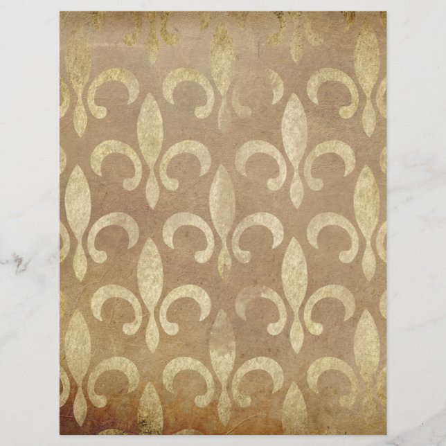 Gouden Fleur de Lis Scrapbookpapier (Voorkant)