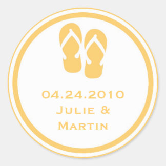 Gouden flip flop string bruiloft gunst label zegel