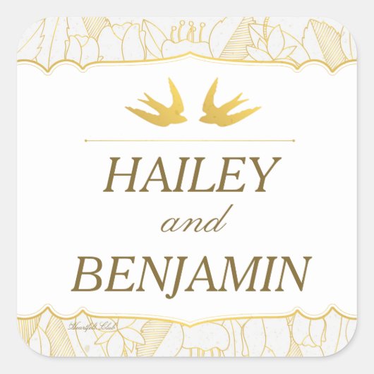 Gouden Flora Bliss Stickers (Voorkant)